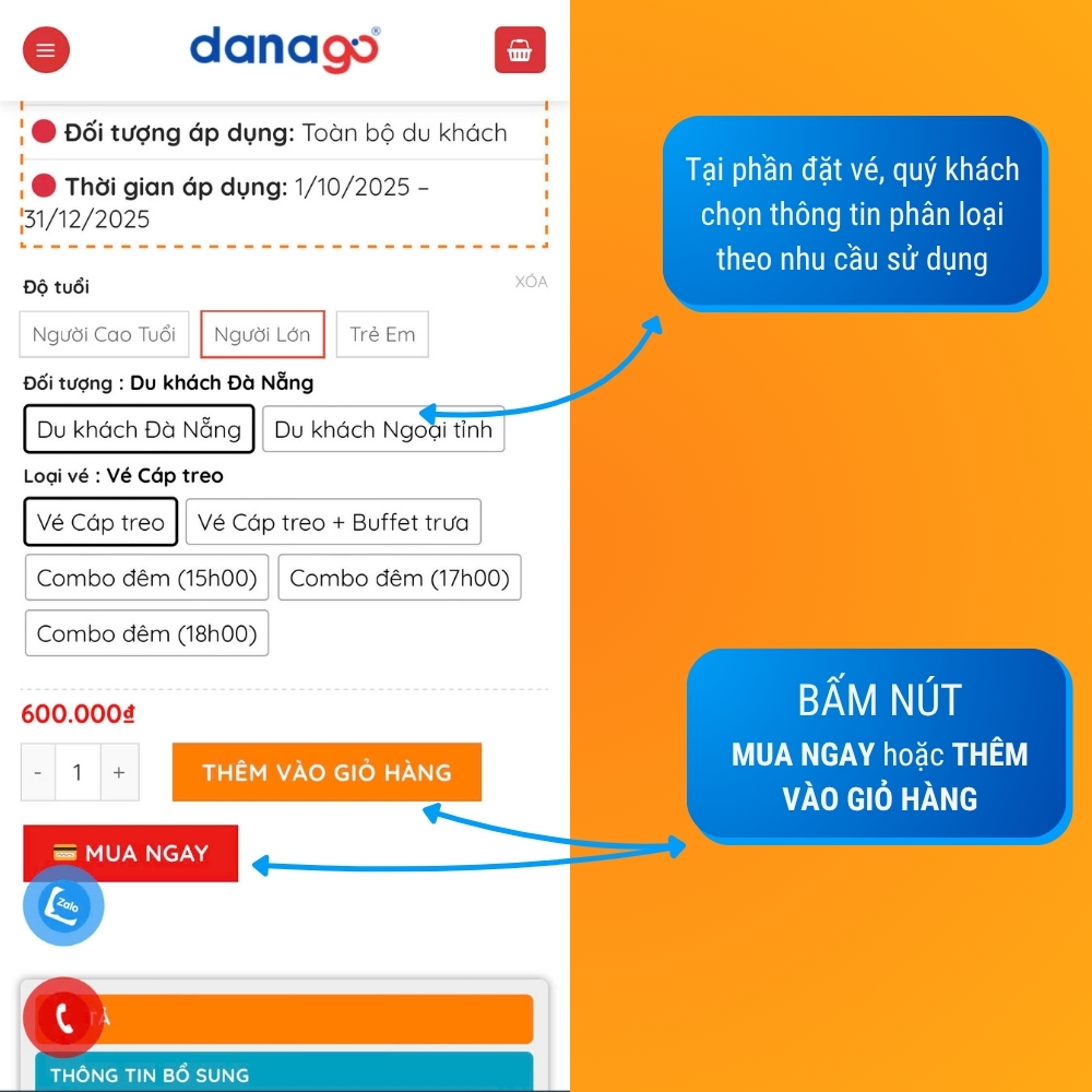 Hướng dẫn đặt vé DANATICKET
