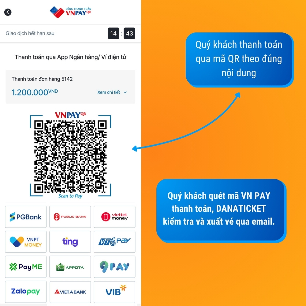 Hướng dẫn đặt vé thanh toán online