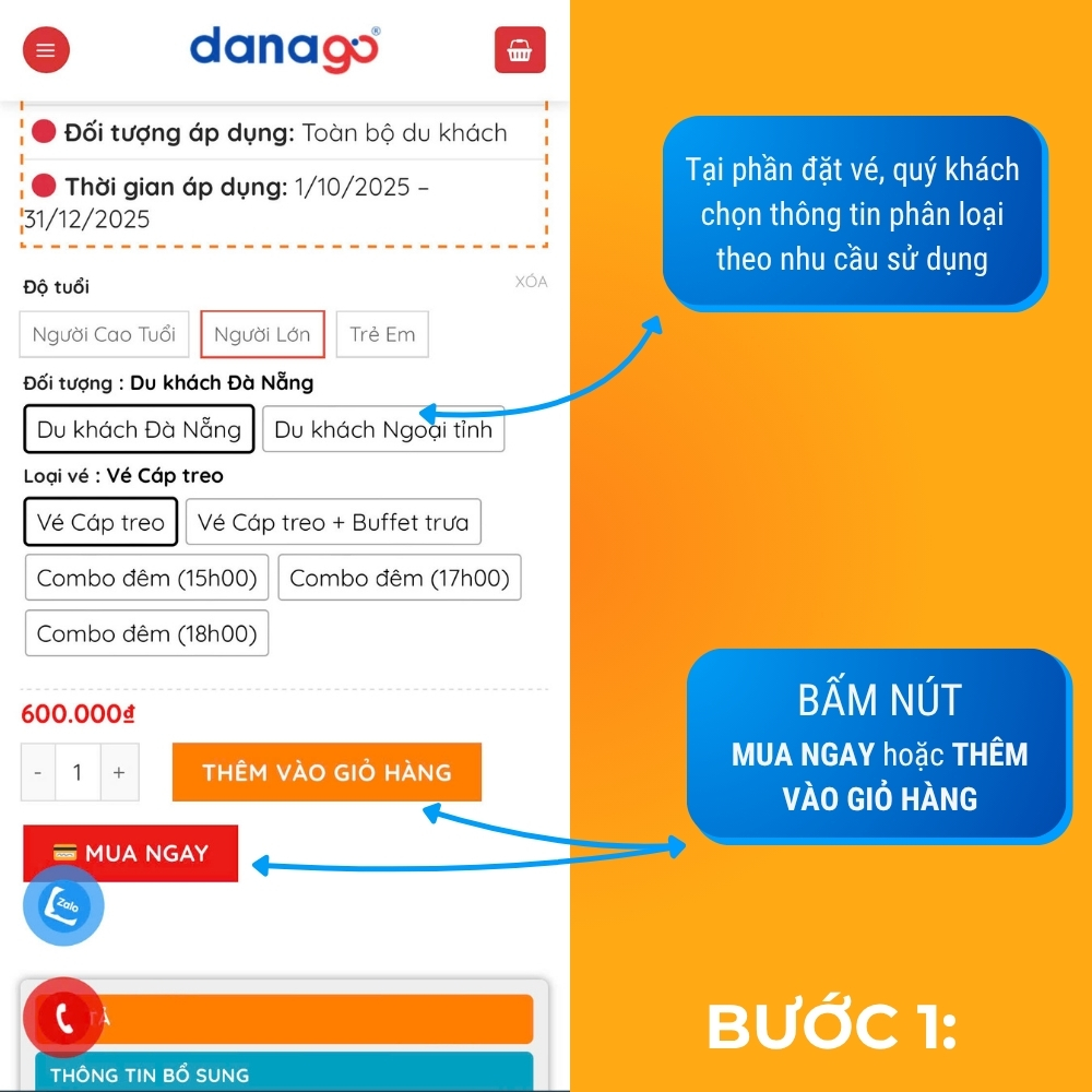 Hướng dẫn đặt vé DANATICKET