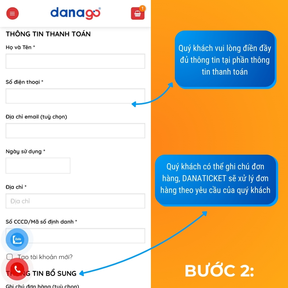 Hướng dẫn đặt vé DANATICKET