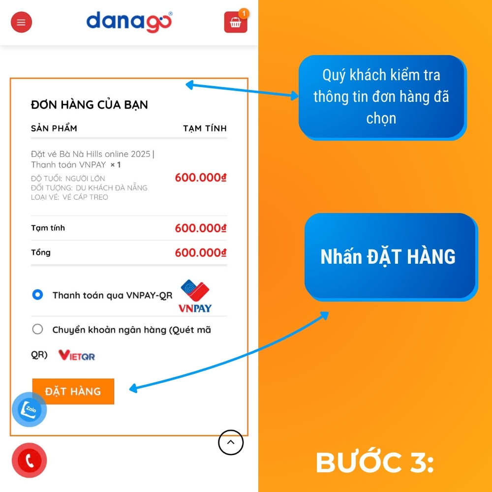 Hướng dẫn đặt vé DANATICKET