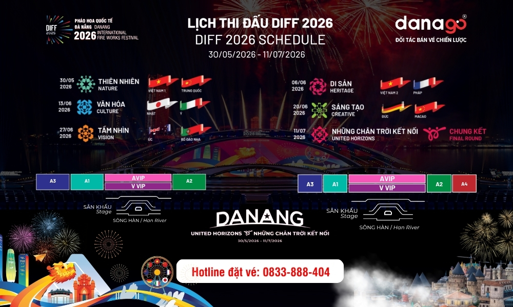 Lịch thi đấu chính thức lễ hội pháo hoa Đà Nẵng 2026